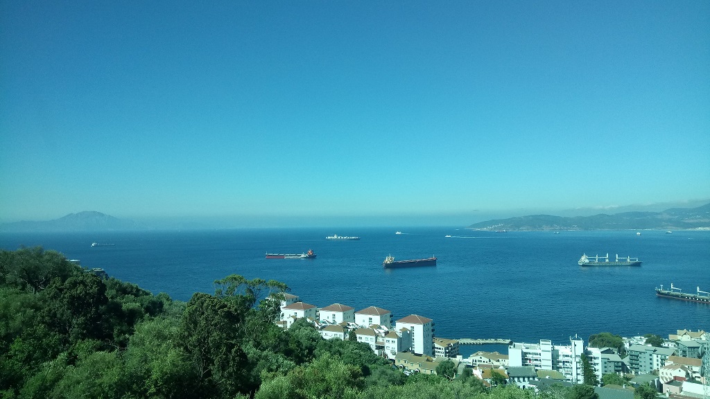 Gibraltar city view - and view to Africa