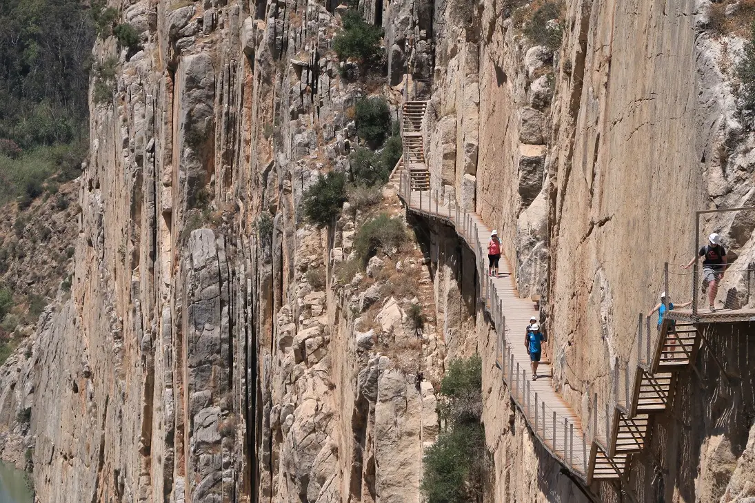 The new Caminito del Rey hiking trail above - and the old Caminito del Rey below