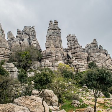Hiking routes through rock formations